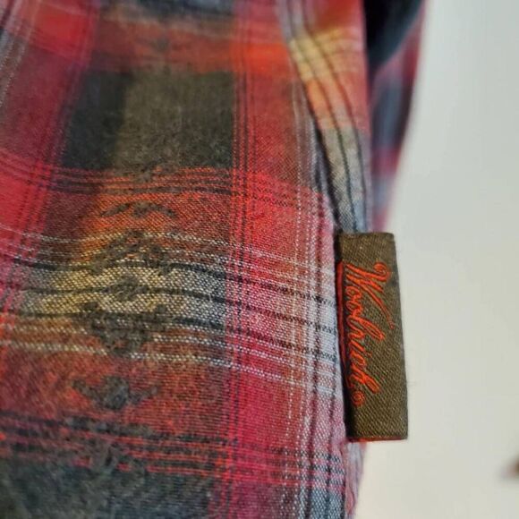 Woolrich Aztec Vintage Pearl Snap Button Shirt Women's Sz XL Red Plaid - Picture 8 of 8